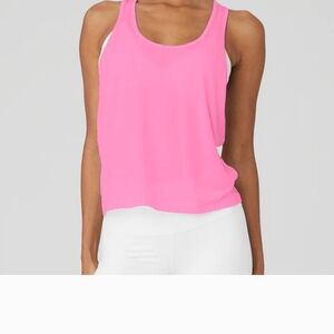 ALO Pink Crop Tank Top Sleeveless Relaxed